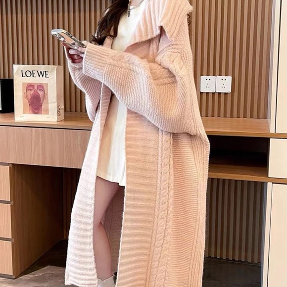 Sweaters - 28. LAST FEW! MAXI OVERSIZED CHUNKY PINK Cardigan Sweater Long Fuzzy duster